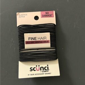 NEW Scunci Black Fine Hair Ties 25ct